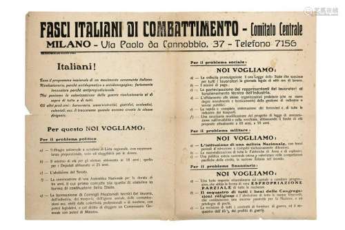 [FASCISMO] - Manifesto dei fasci italiani di