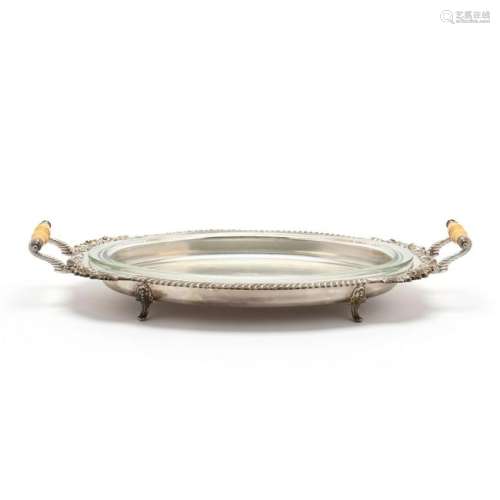 Silverplate Serving Dish with Bakelite Handles