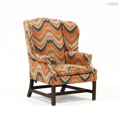 Pennsylvania Chippendale Walnut Wing Back Chair