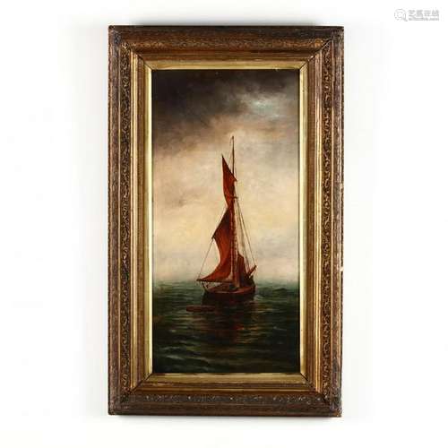 Antique English School Painting of a Sailing Ship