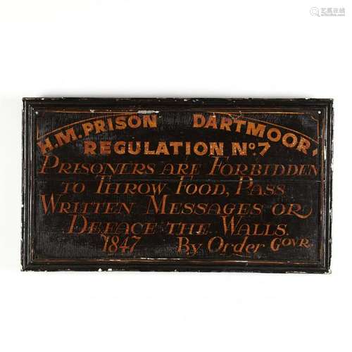 English Prison Regulation Sign