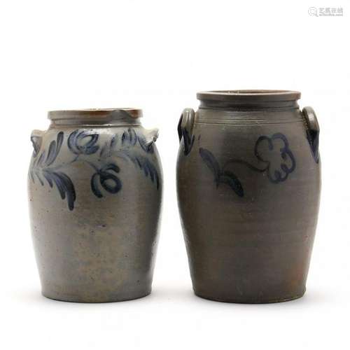 Two Antique Pottery Stoneware Jars