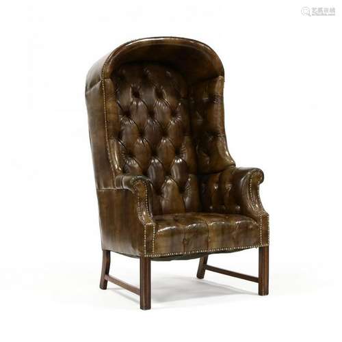 Chippendale Style Upholstered Porter's Chair