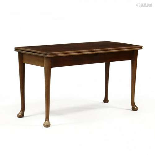 Antique English Mahogany Flip Top Dining Table