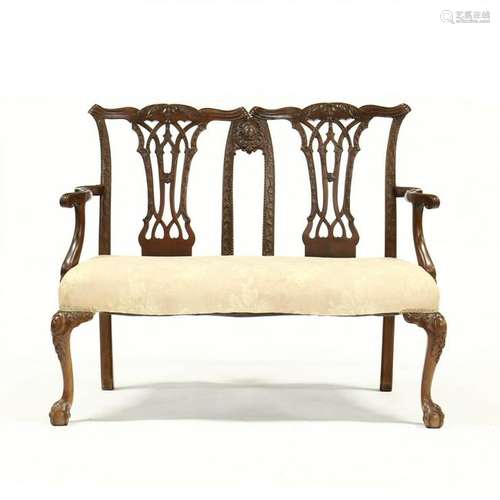 English Chippendale Style Mahogany Settee