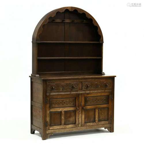 William and Mary Style Oak Stepback Cupboard