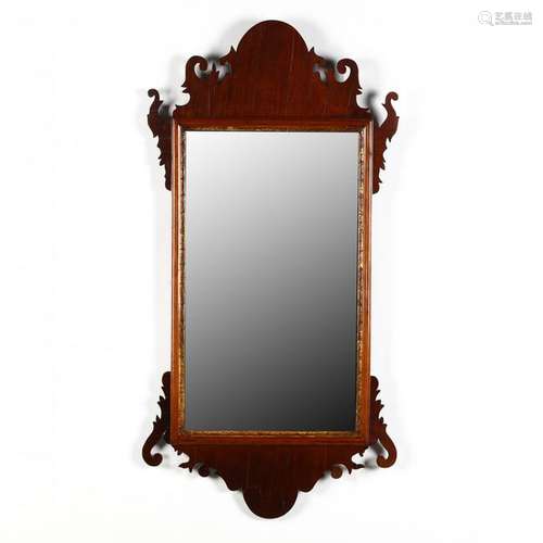 Rhode Island Chippendale Mahogany Wall Mirror