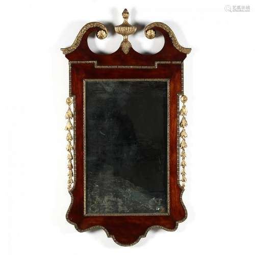 Antique Georgian Style Mahogany Mirror