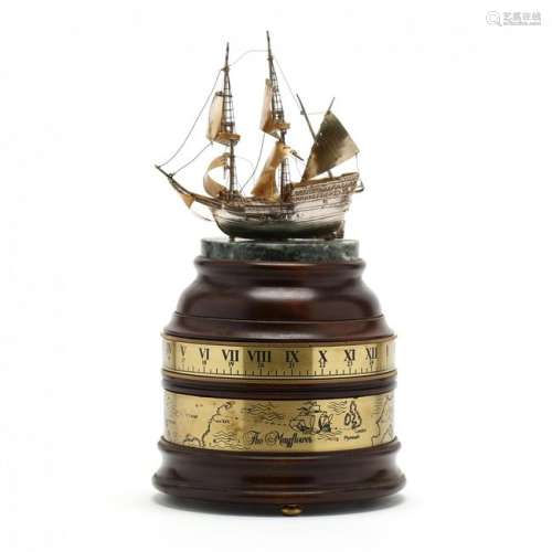 Boehm Mayflower Silver Ship Rotary Clock