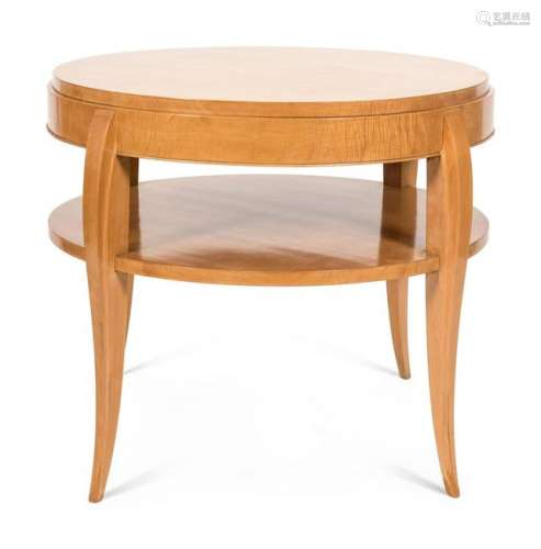 A French Art Deco Circular Sycamore Occasional Table