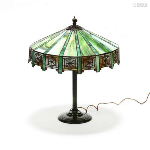 Arts and Crafts Stained Glass Table Lamp