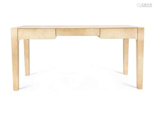 A Karl Springer Goatskin Desk Height 29 x width 60 x
