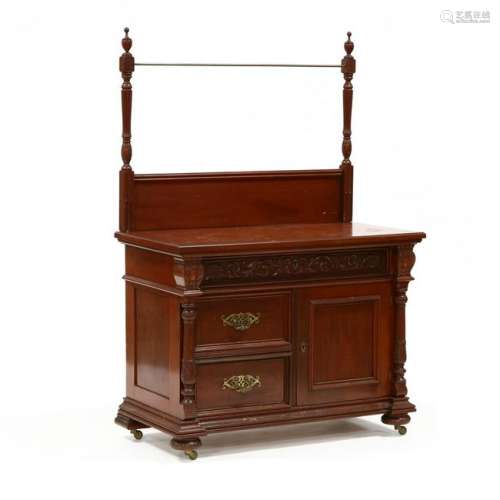 att. R.J. Horner & Co., Carved Mahogany Wash Stand