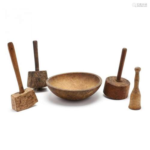 Five Decorative Primitive Accessories, 19th century