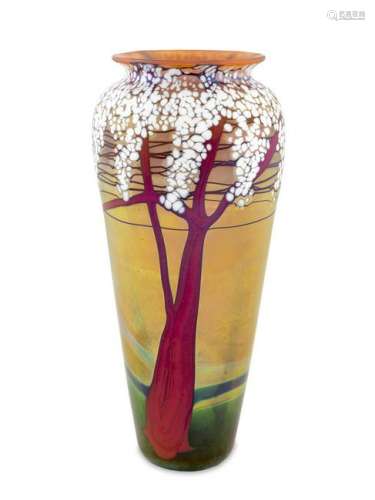 Â An Art Glass Vase by Carl Radke Height 8 1/2 inches.