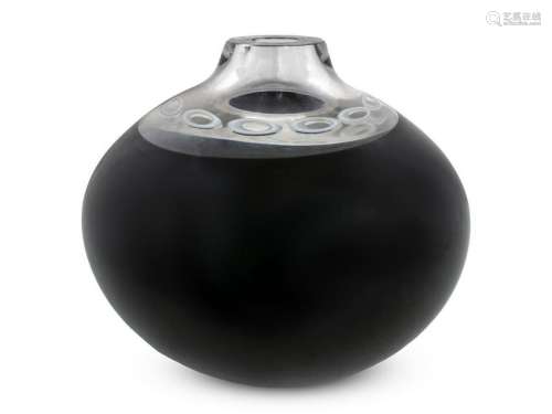 A Murano Blown Glass Vase Height 11 1/2 x diameter 12