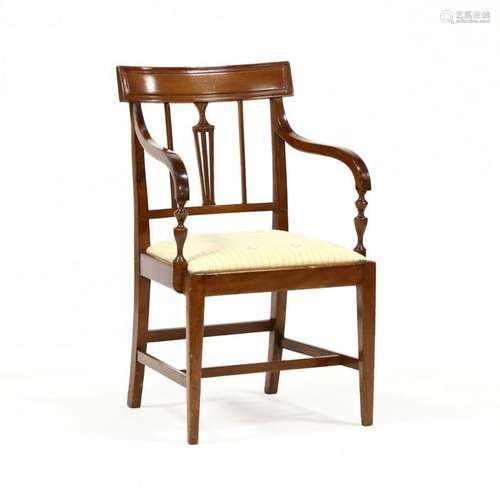 Late Federal Carved Mahogany Armchair