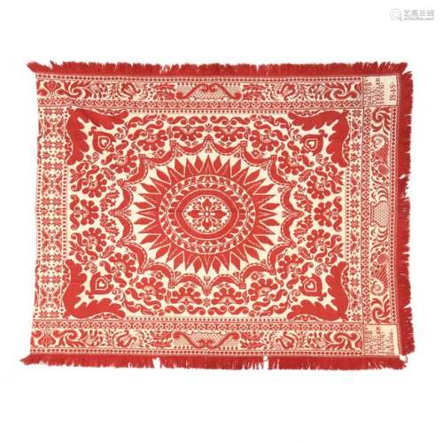 Red And White Jacquard Coverlet