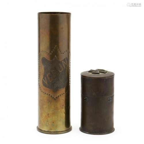 Two Vintage Pieces of Artillery Trench Art