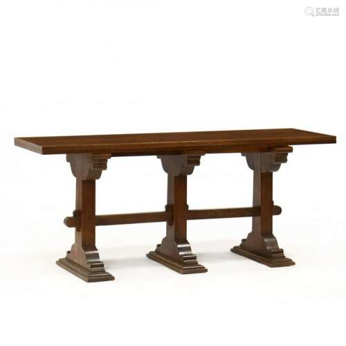 Drexel, William and Mary Style Trestle Table