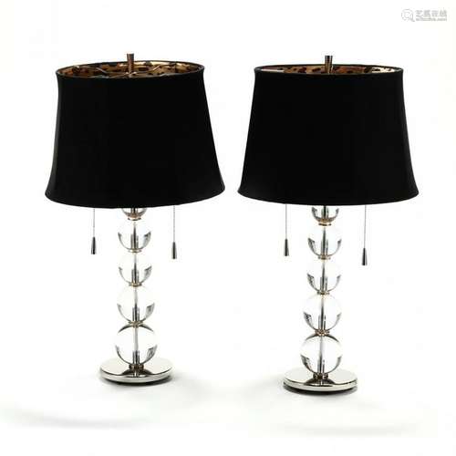 Pair of Modernist Glass Table Lamps