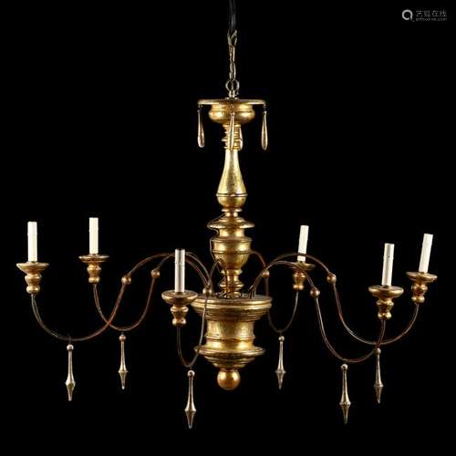 Contemporary Italianate Gilt Chandelier