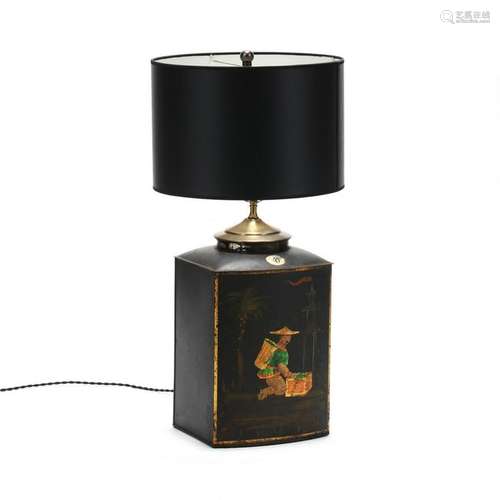 Large Chinoiserie Toleware Table Lamp