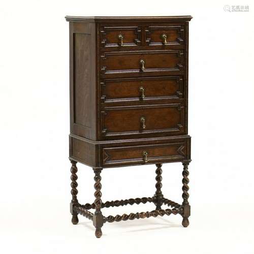 William and Mary Style Diminutive Chest on Stand