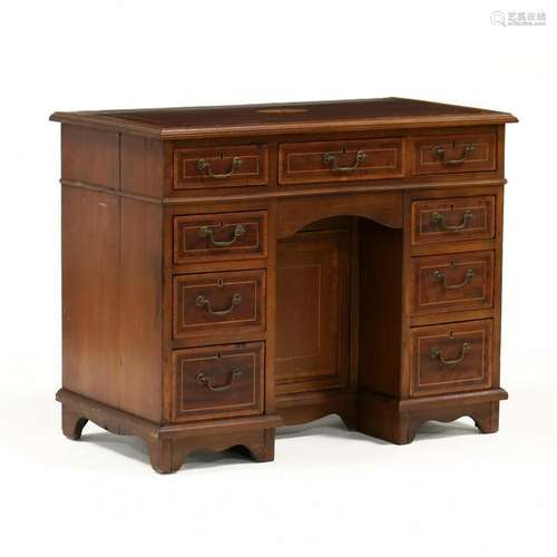 Antique Continental Inlaid Kneehole Desk