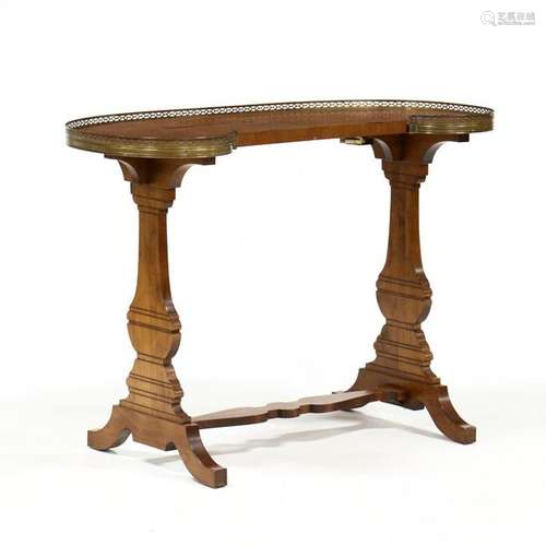 Neoclassical Style Walnut Kidney Shaped Writing Table