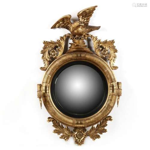 Biggs, Antique Federal Style Carved and Gilt Convex