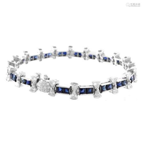 Sapphire, Diamond and 18K Bracelet