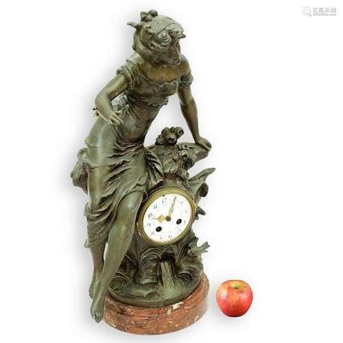 After Moreau Spelter Clock