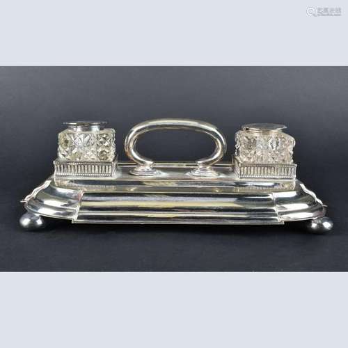 Antique Sheffield English Inkstand