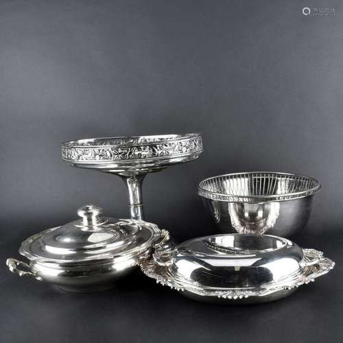 Five Silverplate Tabletop Serving Pieces