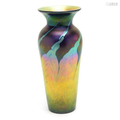 Lundberg Studios Favrile Glass Vase.