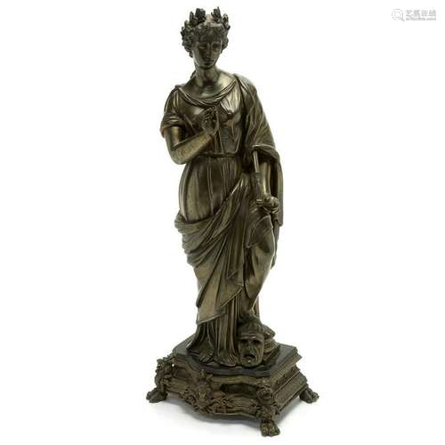 Pair of Neoclassical Style Bronze Statues of Classical