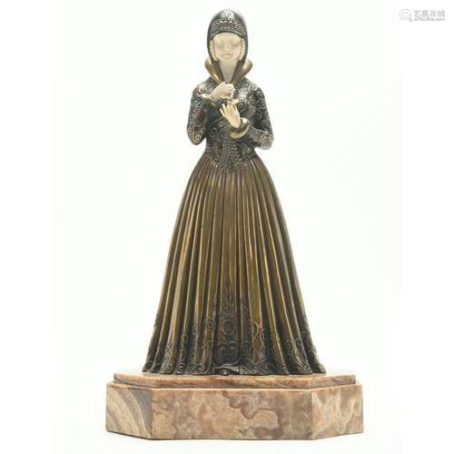 D.H. Chiparus Style Bronze Art Deco Sculpture of a