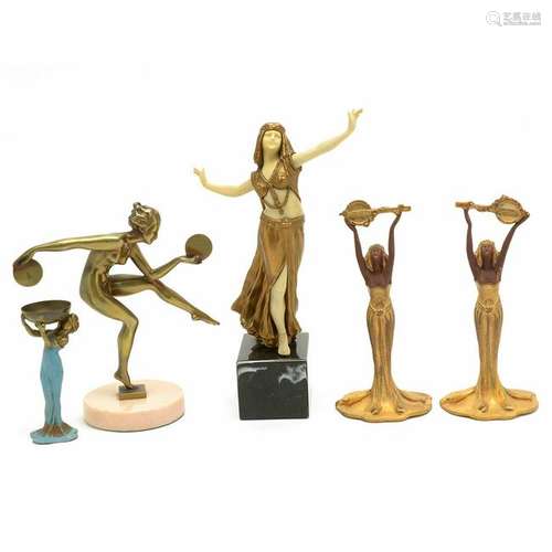 Group of Various Painted Metal Figures.