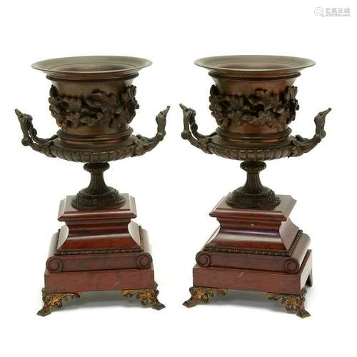 Neoclassical-Style Urn Form Garniture Pair.