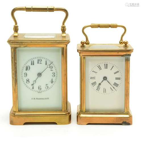 Two Carriage Clocks Including J.E. Caldwell & Co.