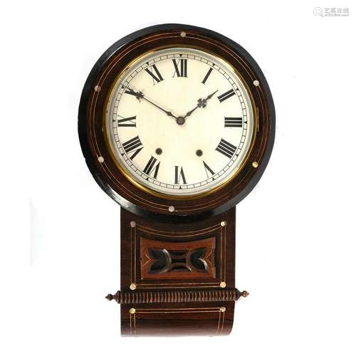 English Victorian Ebonized Wall Clock.