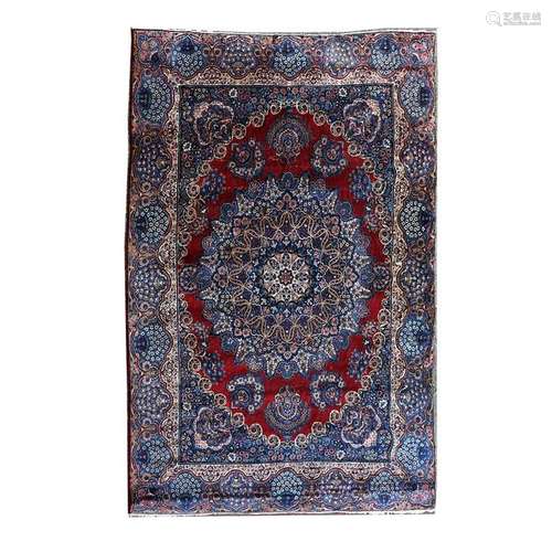 Large Wool Floral Motif Carpet.