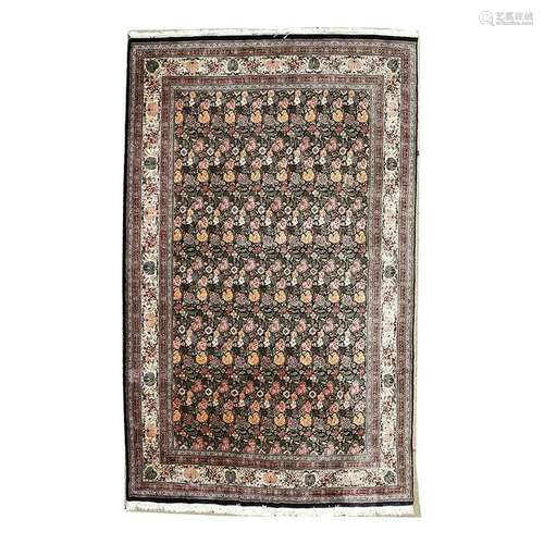 Room-Sized Hand-Woven Floral Carpet