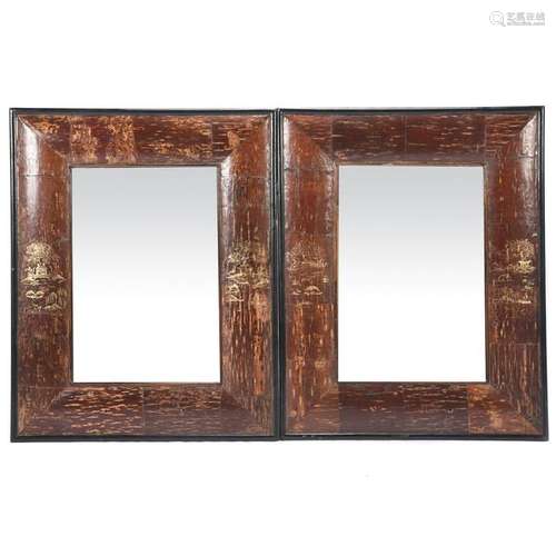 Pair of Bamboo Frame Girandole Mirrors.