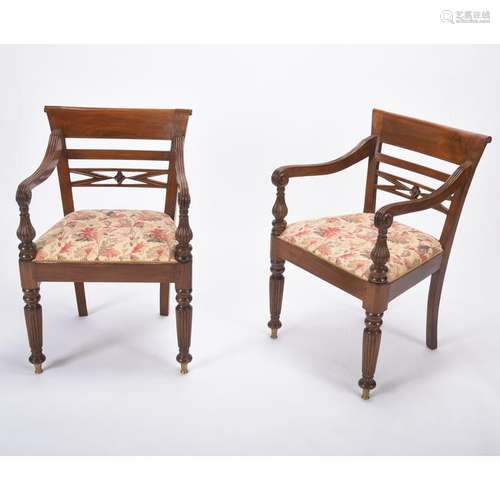 Set of Six Regency Style Armchairs.