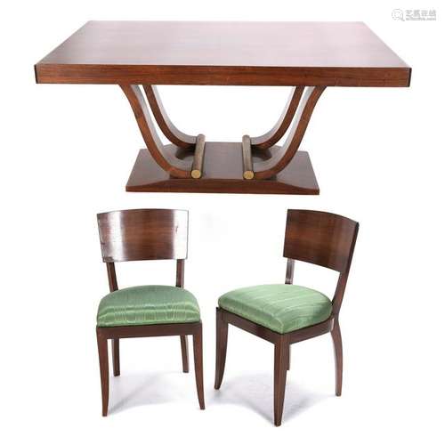 Gilbert Rhode Style Art Deco Mahogany Dining Suite.