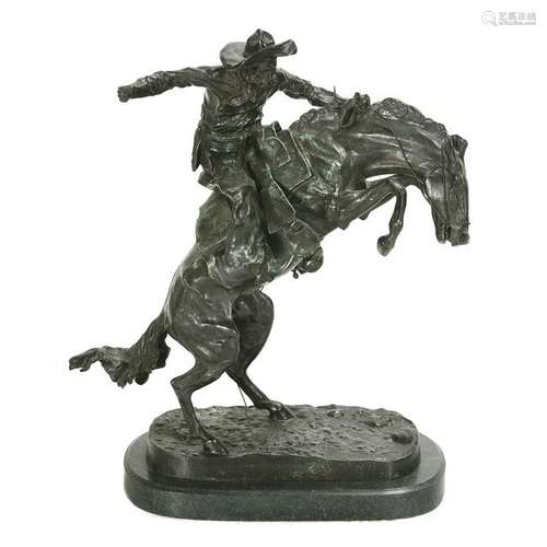 After Frederic Remington Wooly Chaps Bronze