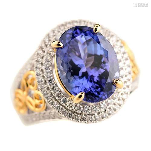 Tanzanite, Diamond, 14k Gold Ring.