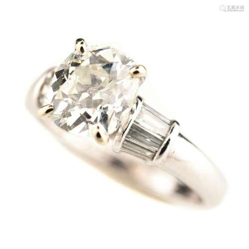 Diamond, 18k White Gold Ring.